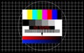 TV test pattern with caption `no signal`, offline, disturbance, error sign Royalty Free Stock Photo