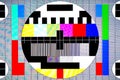 TV Test Pattern generated by a Monoscope with Noise Glitch Effect Ã¢â¬â Original Photo from a vintage Television Royalty Free Stock Photo