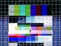 TV Test Pattern generated by a Monoscope with Noise Glitch Effect Ã¢â¬â Original Photo from a vintage Television Royalty Free Stock Photo