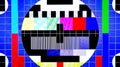 TV Test Pattern generated by a Monoscope with Noise Glitch Effect Ã¢â¬â Original Photo from a vintage Television Royalty Free Stock Photo