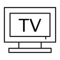 Tv thin line icon. Television vector illustration isolated on white. Screen outline style design, designed for web and Royalty Free Stock Photo