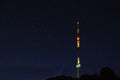 TV tower on a background of starry sky Royalty Free Stock Photo