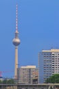 TV tower Berlin Alexanderplatz and blue sky