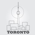 TV Tower CN Tower in Toronto outline drawing