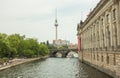 TV Tower Fernsehturm in Alexanderplatz. View from the Museum Island Museuminsel, Berlin, Germany.