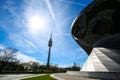 tv tower in munich, bavaria, blue sky