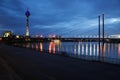 TV Tower Rheinturm in Dusseldorf Royalty Free Stock Photo
