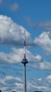 Tv tower on sunhine day with blue sky