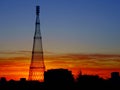 TV tower at sunset