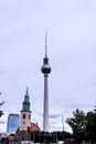 The TV Tower or Toothpick and Architecture in Berlin in Germany