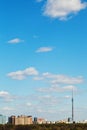 TV tower and urban park under blue sky Royalty Free Stock Photo