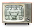 TV transmission test card on vintage tv set