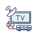 TV tuner RGB color icon