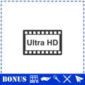TV Ultra HD icon flat Royalty Free Stock Photo