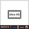 TV Ultra HD icon flat Royalty Free Stock Photo