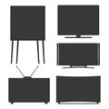 TV vector screen lcd monitor and notebook, tablet computer, retro templates. Electronic devices TV screens infographic Royalty Free Stock Photo