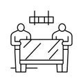 tv wall mounting line icon vector illustration