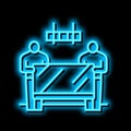 tv wall mounting neon glow icon illustration Royalty Free Stock Photo