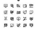 TV Well-crafted Pixel Perfect Vector Solid Icons Royalty Free Stock Photo