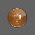 TV wood application icons Royalty Free Stock Photo