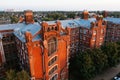 Tver cityscape. Morozov barracks, aerial view from drone