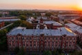 Tver cityscape. Morozov barracks, aerial view from drone