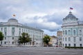 Government House buildings on the Lenin Square in Tver Royalty Free Stock Photo