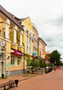 Tver, Russia - August 19, 2021: Pedestrian street Trekhsvyatskaya in center of city of Tver. Russia Royalty Free Stock Photo