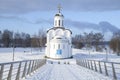 Church of Michael Tverskoy on Memory Island on a January day. Tver, Russia