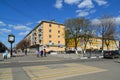 Tver, russia - may. 07.2017. Crossing the streets of Trekhsvyatskaya and Radishcheva Royalty Free Stock Photo