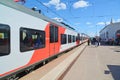 Tver, Russia - may 07.2017. High-speed train Lastochka in station