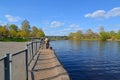 Tver, Russia - may 07.2017. Quay of the Tvertsa River Royalty Free Stock Photo