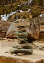 Tvinde Waterfall and stones stack - Norway Royalty Free Stock Photo