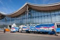 TVN truck with video and tv studio at CeBIT Royalty Free Stock Photo