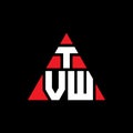 TVW triangle letter logo design with triangle shape. TVW triangle logo design monogram. TVW triangle vector logo template with red Royalty Free Stock Photo