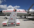 TWA Hotel employees wear vintage uniform at newly opened hotel at the landmark TWA Flight Center building designed by Eero Saarine Royalty Free Stock Photo