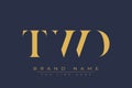 TWD abstract letter logo design Royalty Free Stock Photo