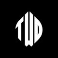 TWD circle letter logo design with circle and ellipse shape. TWD ellipse letters with typographic style. The three initials form a Royalty Free Stock Photo