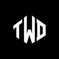 TWD letter logo design with polygon shape. TWD polygon and cube shape logo design. TWD hexagon vector logo template white and Royalty Free Stock Photo