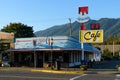Twede\'s Cafe and Double R Diner in North Bend morning sunshine Royalty Free Stock Photo