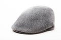 Tweed grey cap white background studio Royalty Free Stock Photo