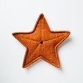 Tweed Little Star: Handcrafted Felt Orange Star With Stitched Buttons