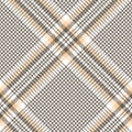 Tweed pattern vector in brown, yellow, white. Seamless abstract glen check plaid for tablecloth, blanket, throw, duvet cover. Royalty Free Stock Photo