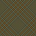 Tweed plaid pattern in brown and green. Seamless hounds tooth glen tartan check plaid for coat skirt trousers jacket.