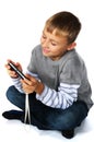 Tween boy with psp