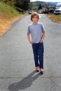 Tween Boy on a Stroll Royalty Free Stock Photo