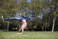 Tween Girl Doing Gymnastics Royalty Free Stock Photo