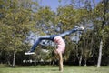 Tween Girl Doing Gymnastics Royalty Free Stock Photo