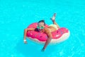 Tween girl in resort pool Royalty Free Stock Photo