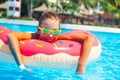 Tween girl in water park Royalty Free Stock Photo